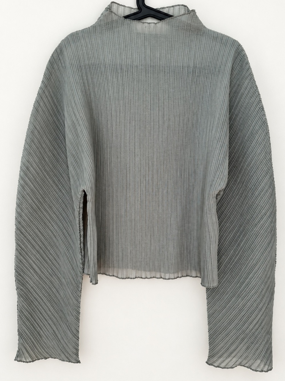 Róhe Megan Plissé Mock Neck Top Pastis Sage Green FR 34